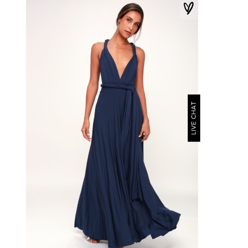 TRICKS OF THE TRADE NAVY BLUE MAXI DRESS